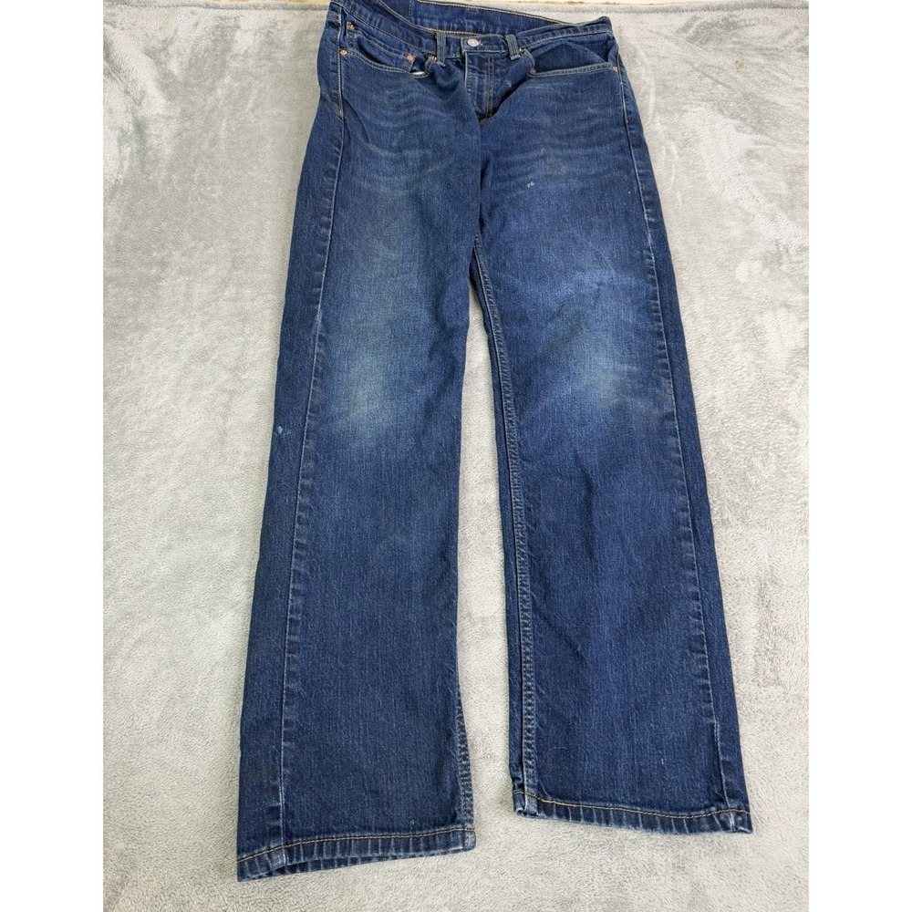 Levis 505 Regular Fit Straight Jeans Men's Size 34x32 Blue Dark Wash